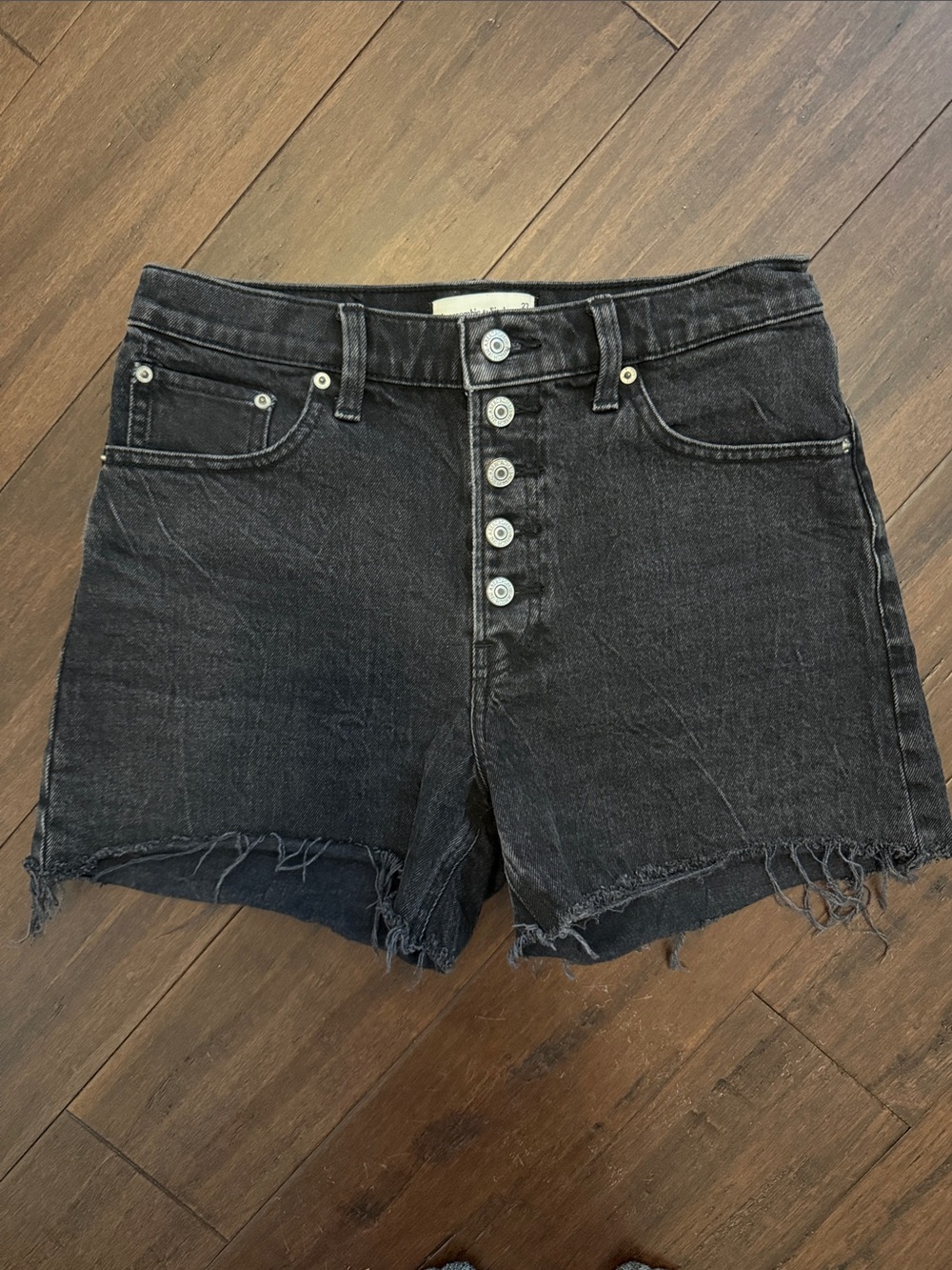 Abercrombie black jean shorts